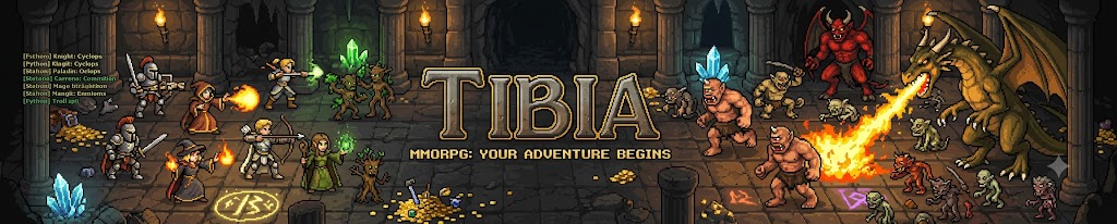 Pixel-art battle scene: knights, mages and archers facing a dragon and demon